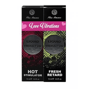PACK LOVE VIBRATIONS - VIBRADOR LIQUIDO POTENCIADOR E RETARDANTE MASCULINO