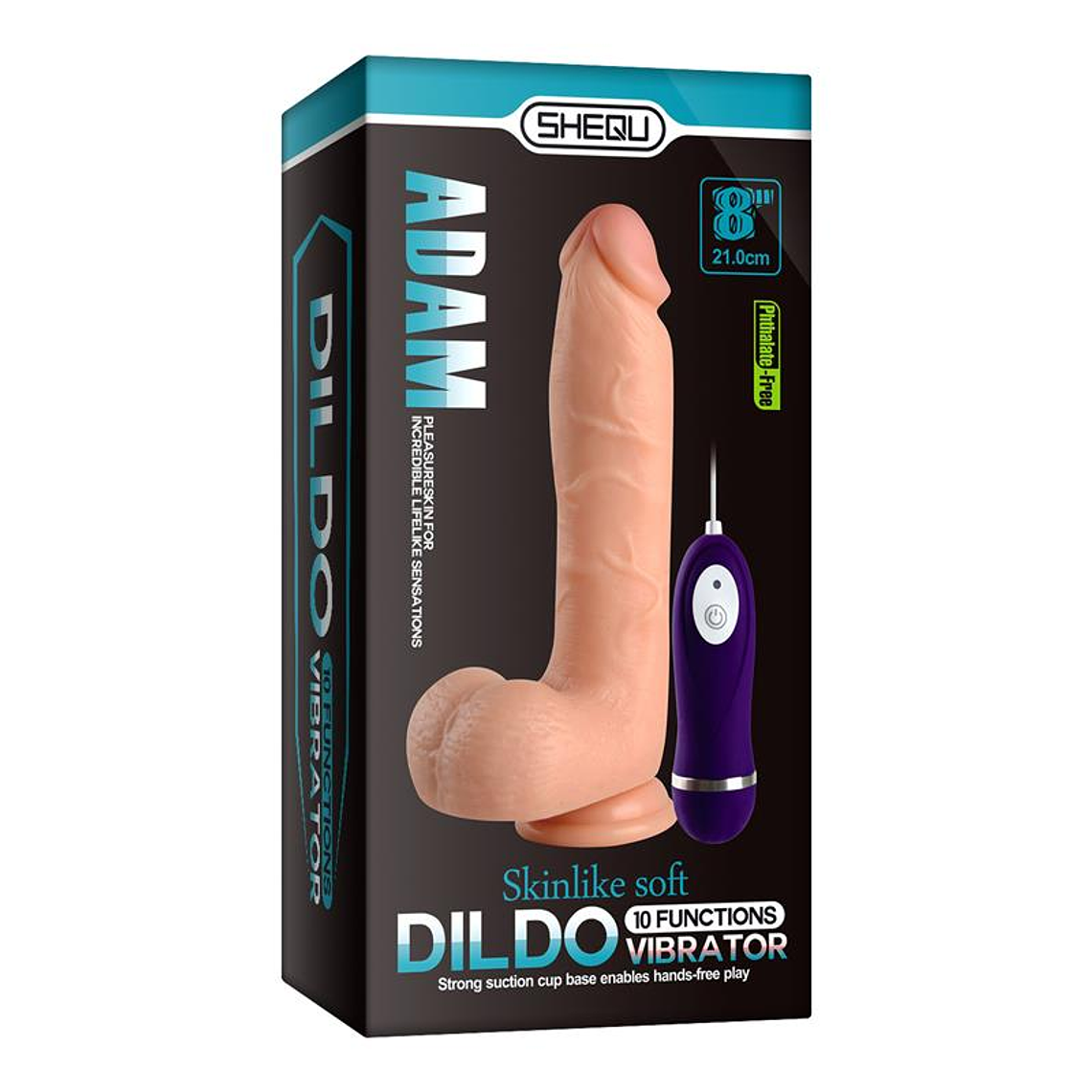 SHEQU VIBRADOR REALISTA CONTROL REMOTO ADAM 21 CM 5