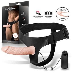 ARNÊS BEMAX COM VIBRADOR OCO DESTACÁVEL, VIBRAÇÃO E CONTROLE REMOTO