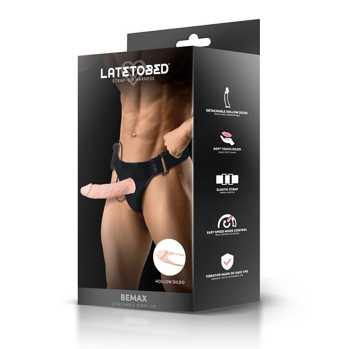 ARNÊS BEMAX COM VIBRADOR OCO DESTACÁVEL, VIBRAÇÃO E CONTROLE REMOTO 5