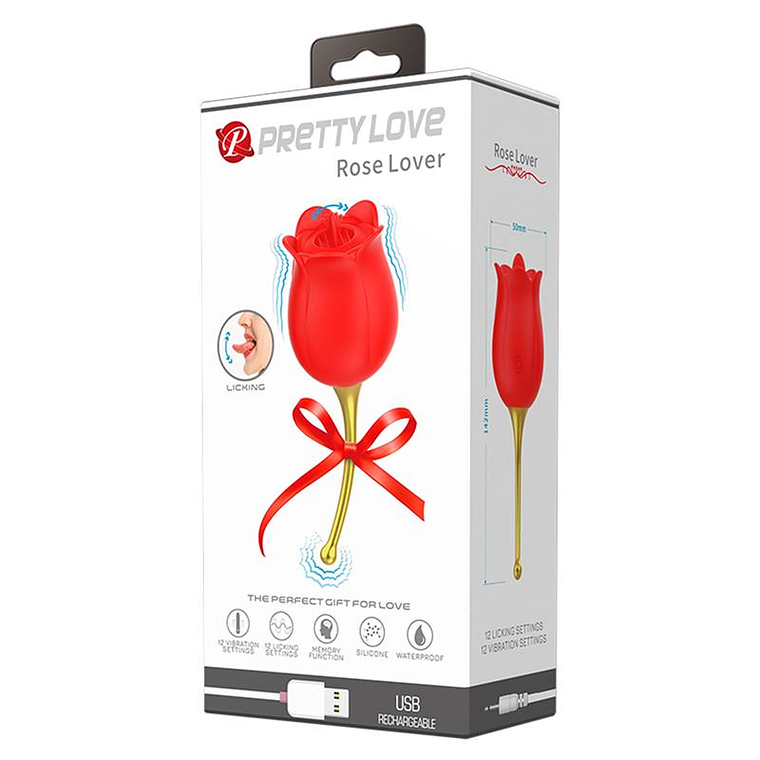 ROSE LOVER STIMULATOR COM VIBRAÇÃO E LAMBIDA 10