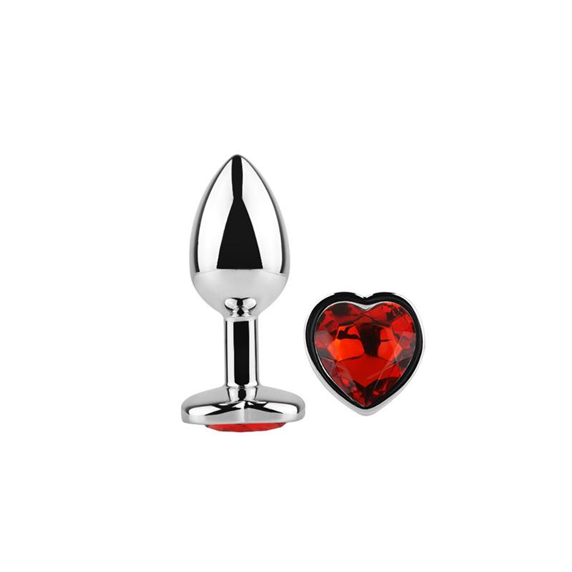 PLUG ANAL CORAÇÃO JÓIA VERMELHO ESCARLATE TAMANHO S 3