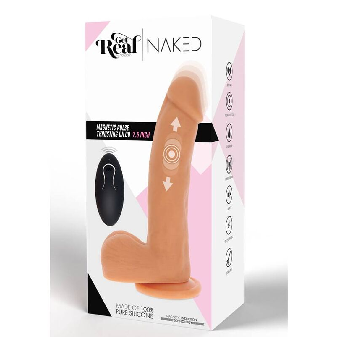 GET REAL -  DILDO MAGNÉTICO PULSANTE NATURAL 6