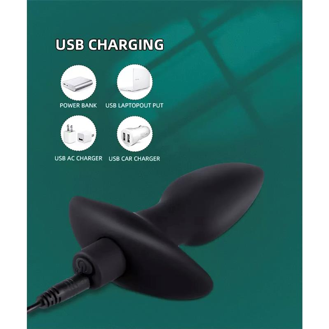 SPEAR PLUG  ANAL COM VIBRAÇÃO USB SILICONE 8