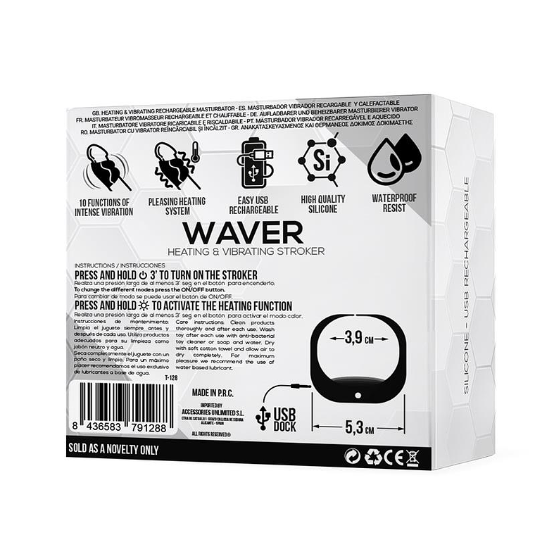 WAVER MASTURBADOR MASCULINO FUNÇÃO DE CALOR E VIBRAÇÃO 3
