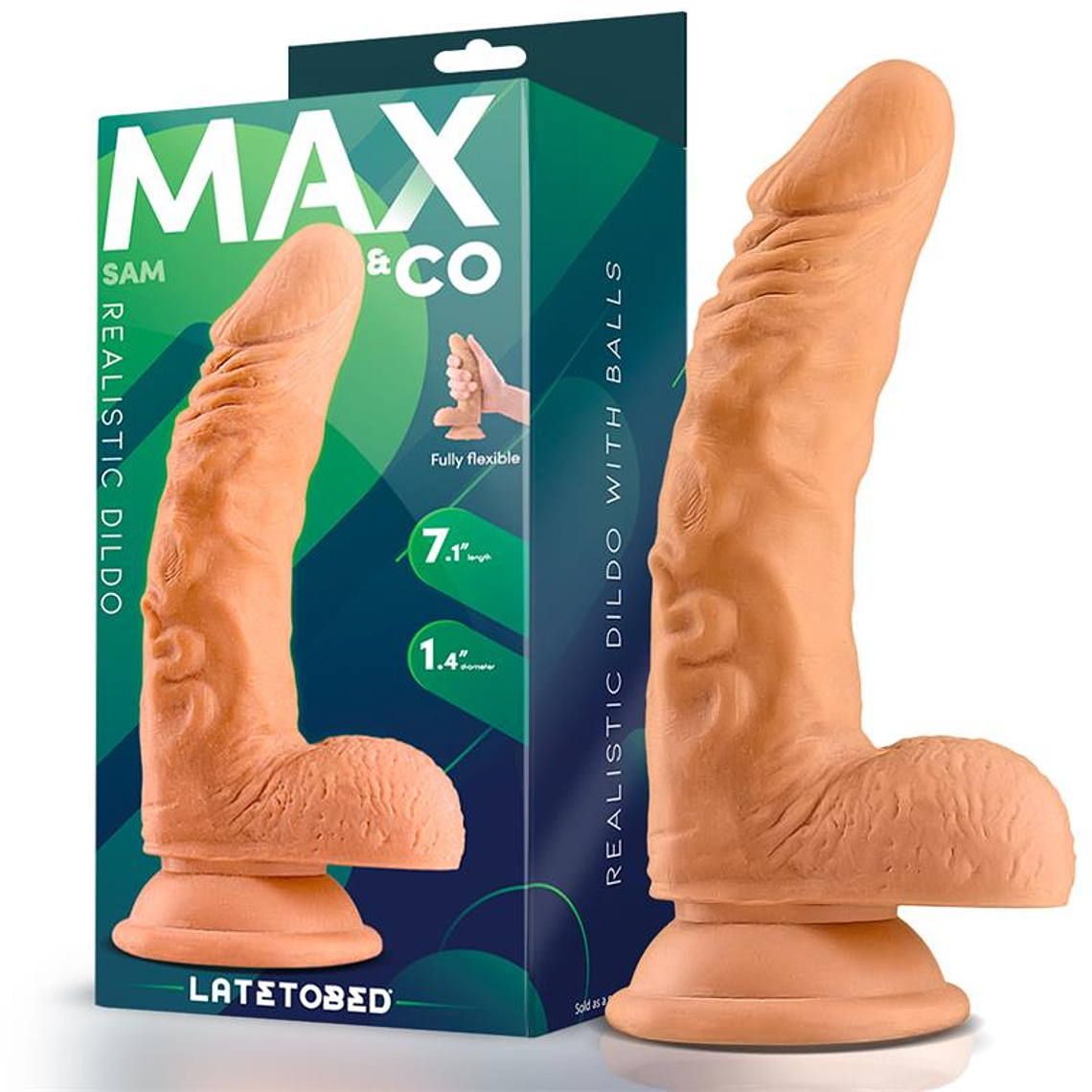 MAX & CO SAM DILDO REALISTA COM TESTÍCULOS 7,1
