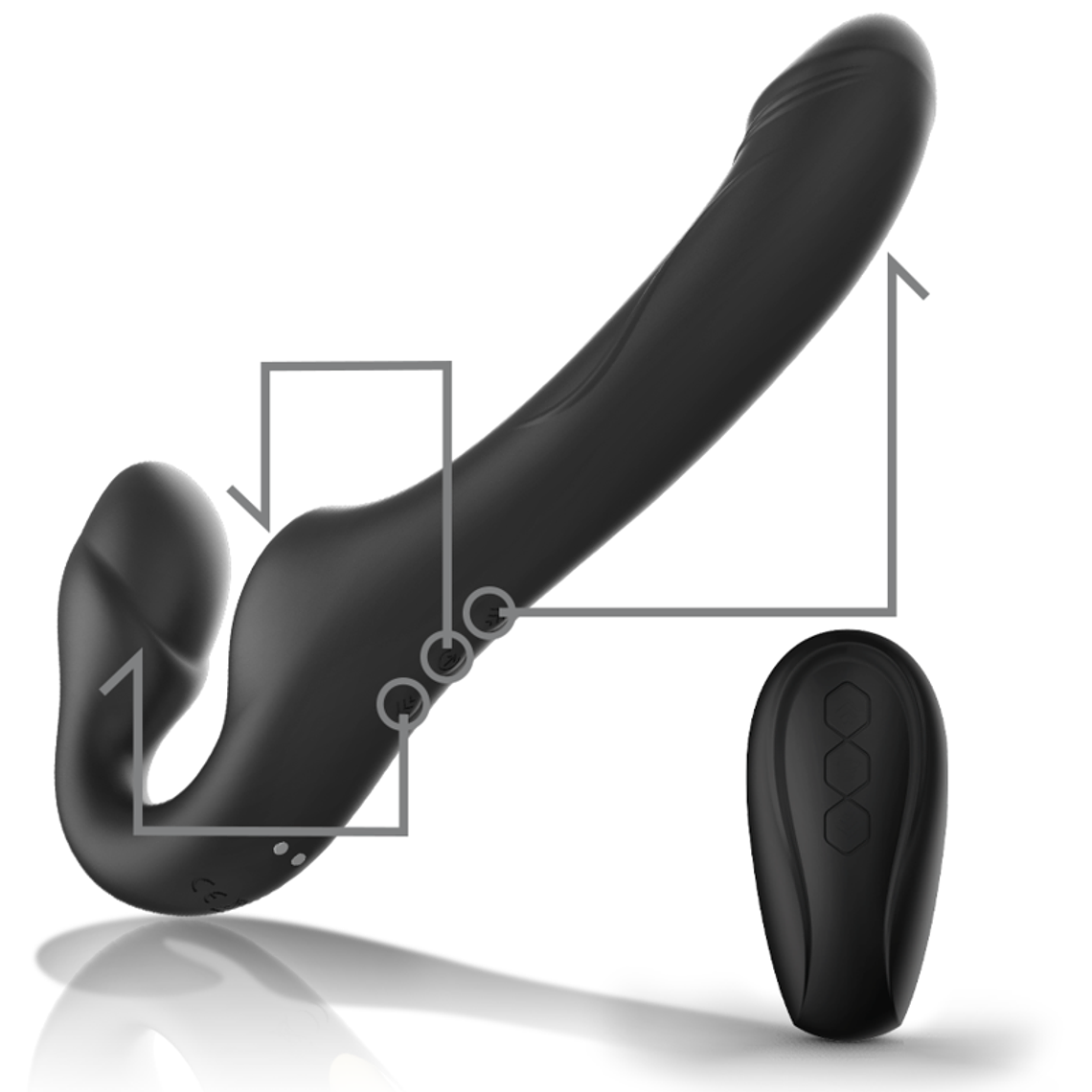VIBRADOR STRAPLESS COM CONTROLE REMOTO BOTÃO 3 MOTORES 1000 COMBINAÇÕES. 7