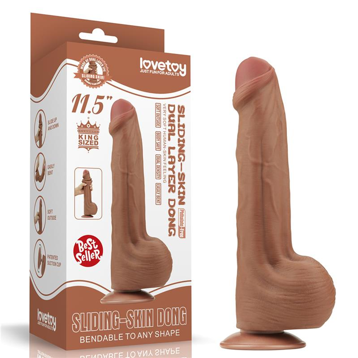LOVETOY DILDO DE DUPLA DENSIDADE 11,5