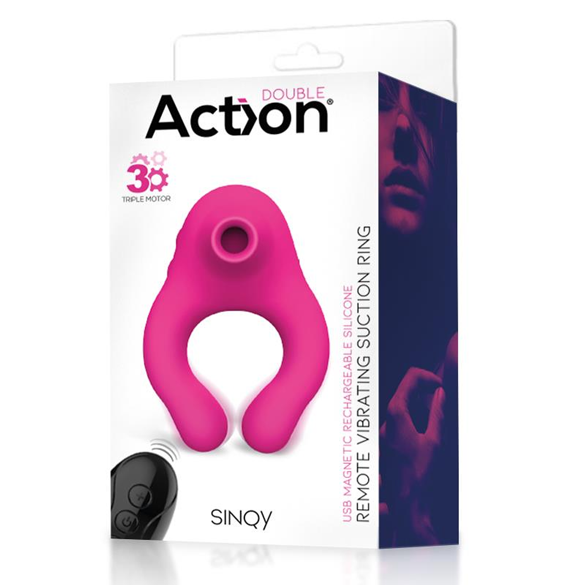 ANEL VIBRANTE DE SILICONE 3 MOTORES ROSA - RECARREGÁVEL 8
