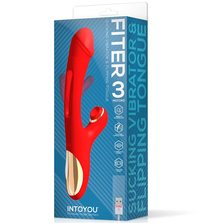 VIBRADOR FITER COM SUCÇÃO E LÍNGUA FLIP-FLAP 3 MOTORES  9