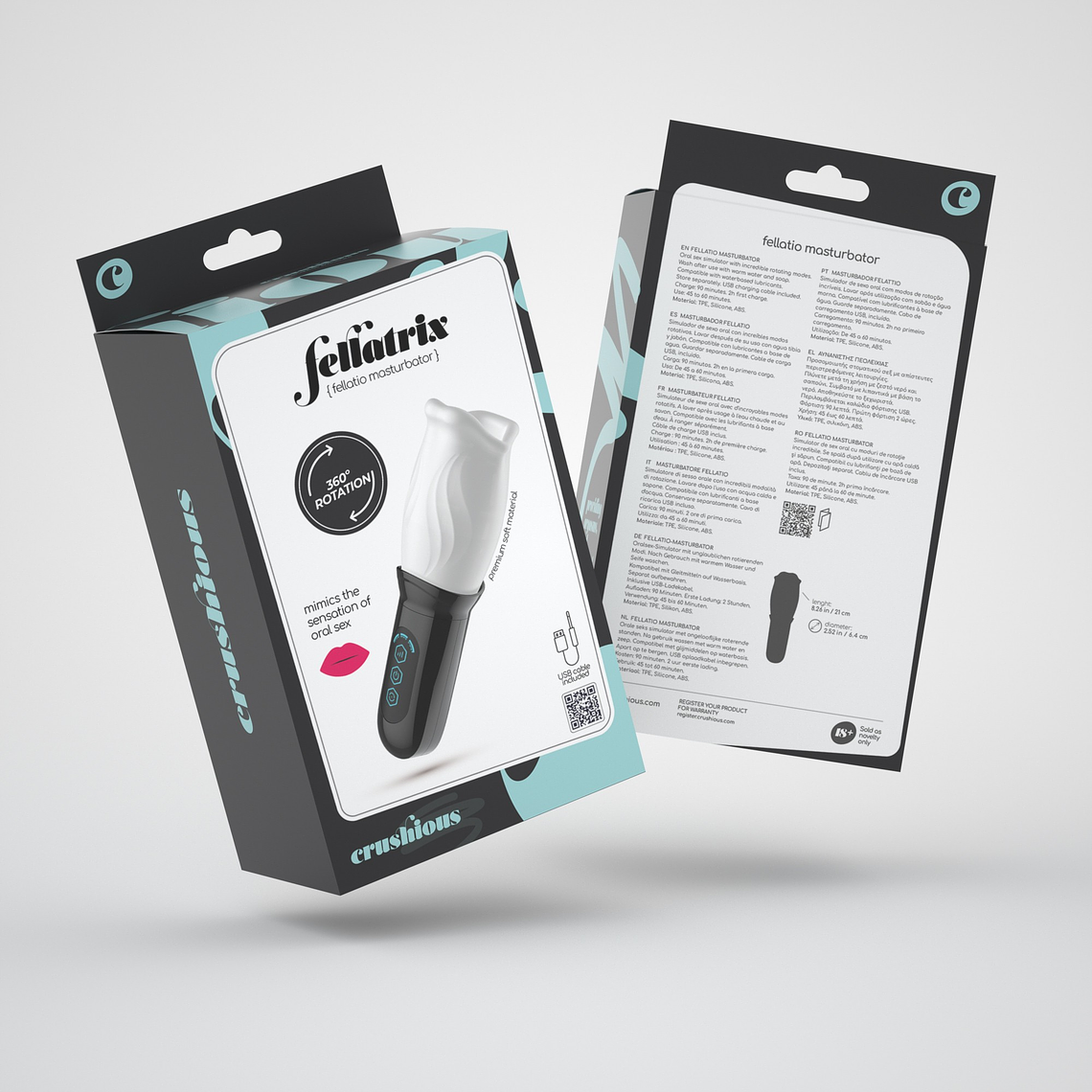 MASTURBADOR COM COPA ROTATIVA FELLATRIX  16