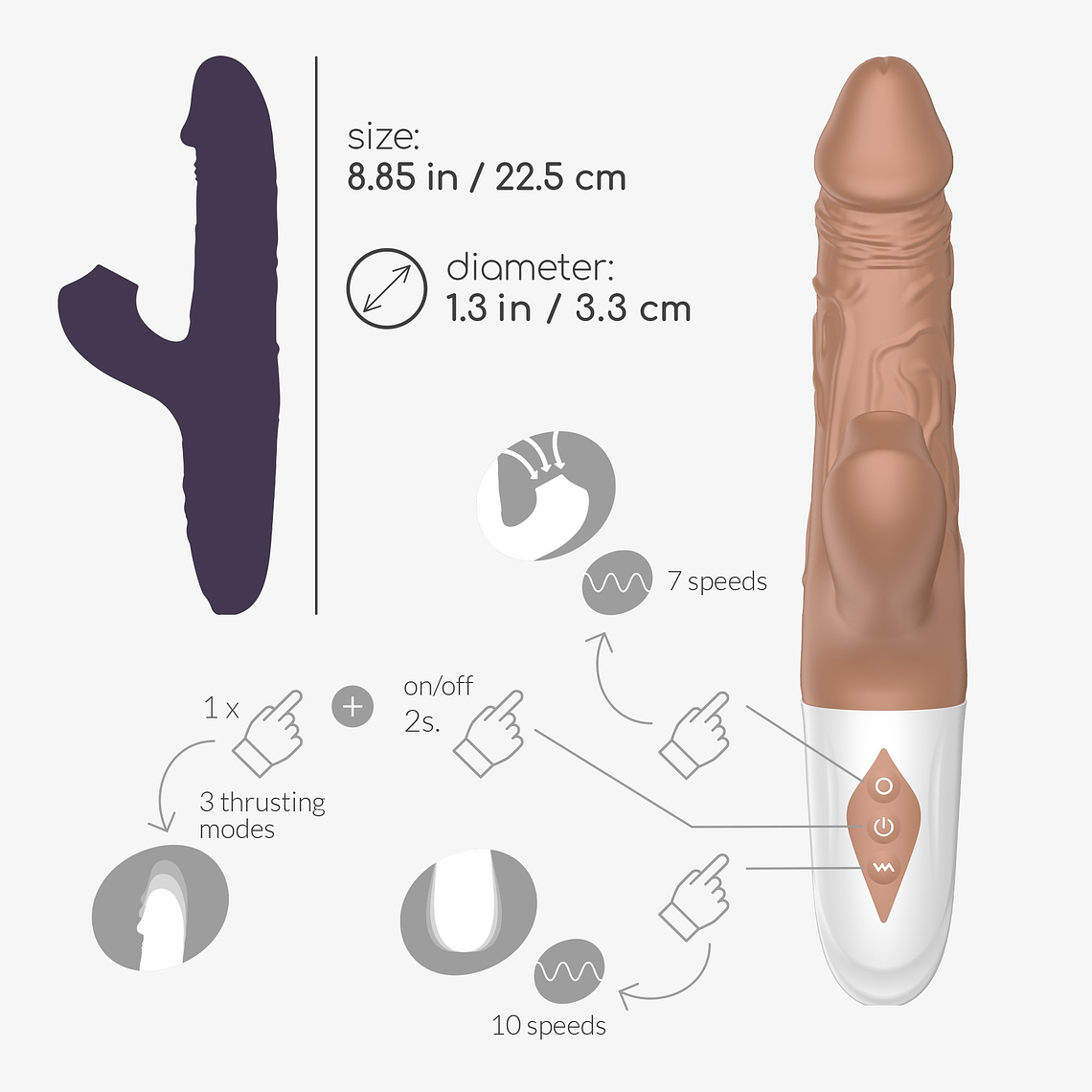 VIBRADOR REALISTA COM VAI-VEM EL MATADOR  10