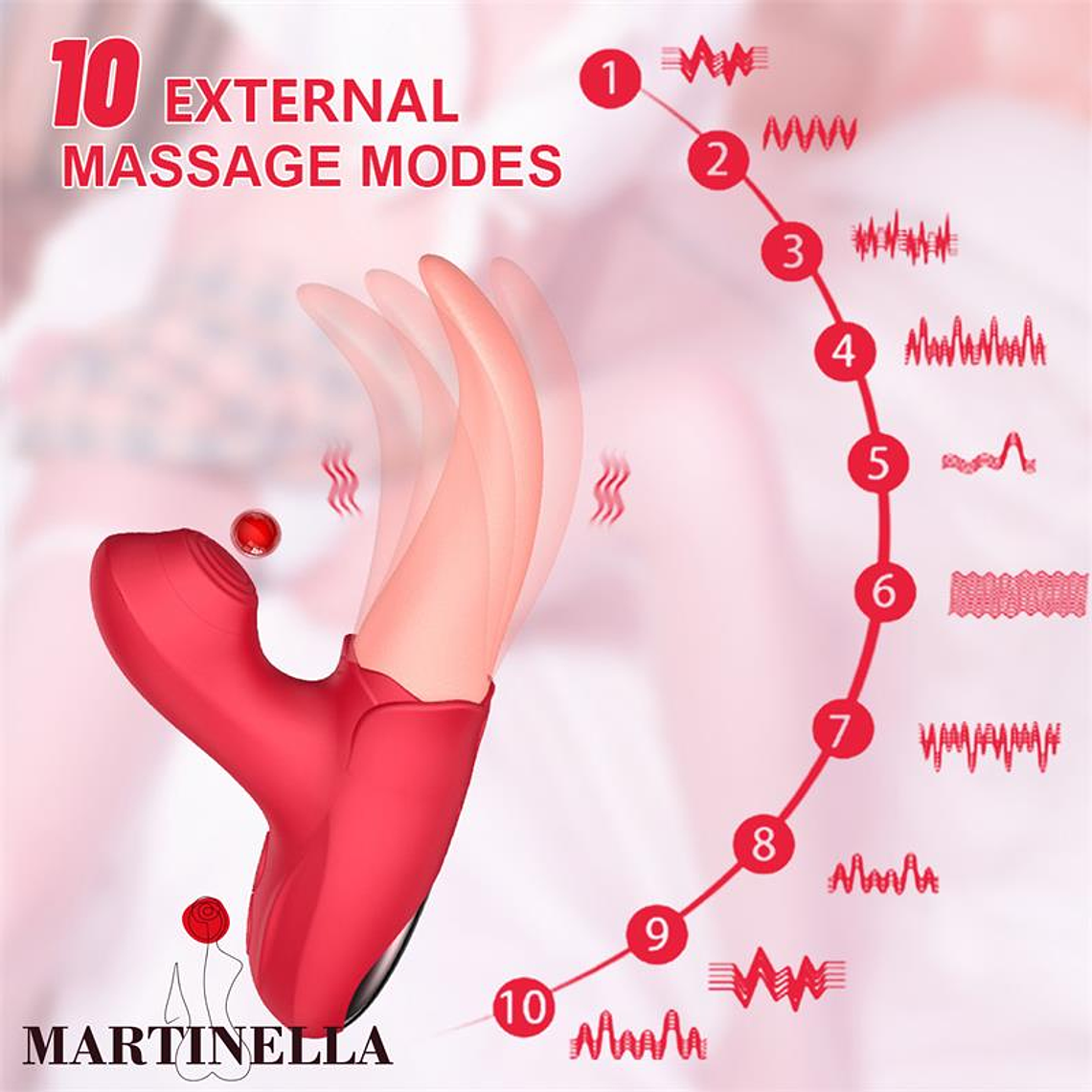 MARTINELLA ESTIMULADOR DUPLO COM LÍNGUA E PULSAÇÃO 8