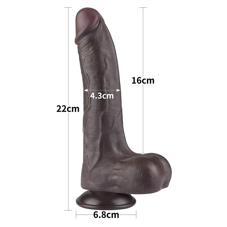 DILDO PELE DESLIZANTE DE DUPLA DENSIDADE 8,5
