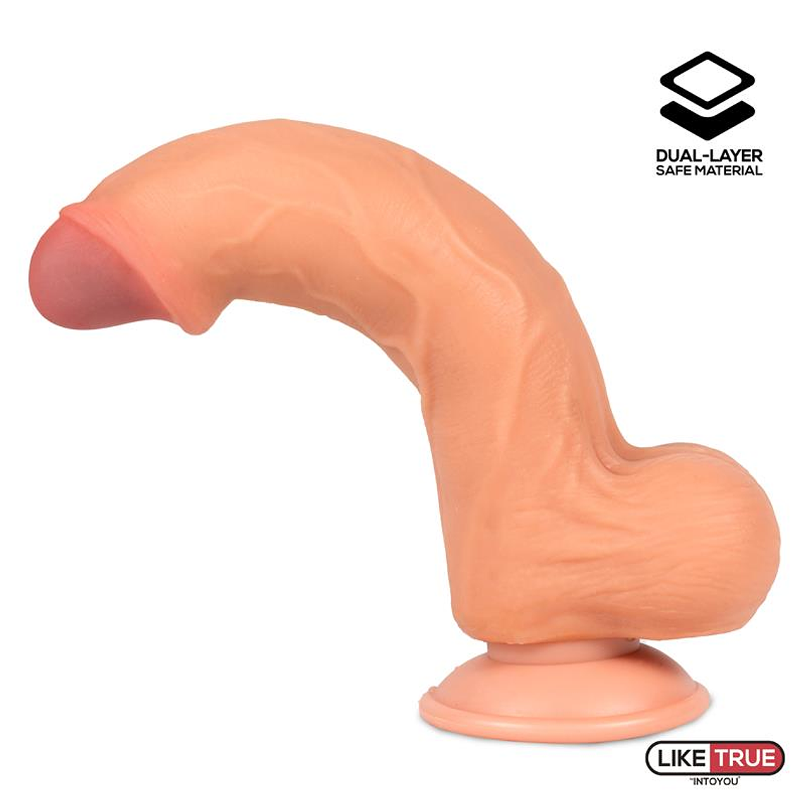 LIKETRUE DILDO RETRÁTIL REALISTA DE CAMADA DUPLA  5