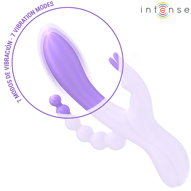MIKO TRIPLE RABBIT VIBRADOR & ESTIMULADOR & ANAL 7 VIBRAÇÕES ROXO 3