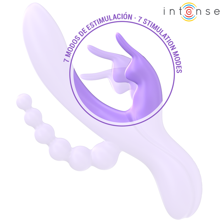 MIKO TRIPLE RABBIT VIBRADOR & ESTIMULADOR & ANAL 7 VIBRAÇÕES ROXO 6