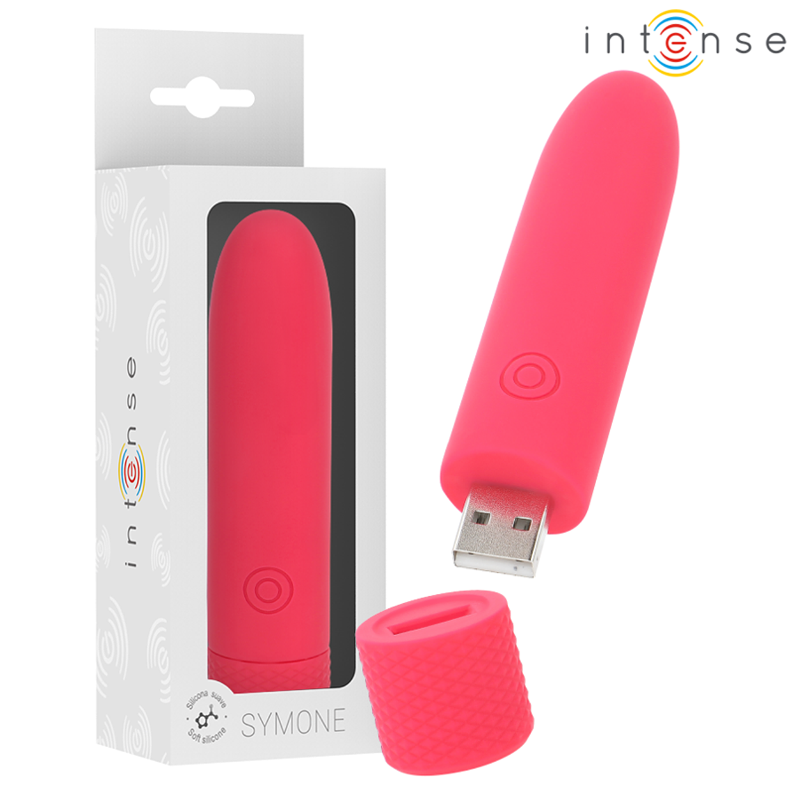 SYMONE USB RECARREGÁVEL VIBRATÓRIA BULLET 8 VIBRAÇÕES VERMELHO 10 X 2,2 CM 4