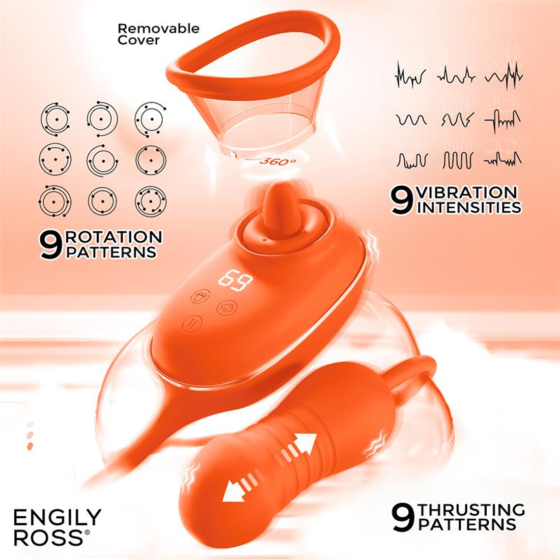 Lizer Pro Estimulador com Língua Oscilante, Bomba de Vácuo e Ovo com Cima e Baixo 6