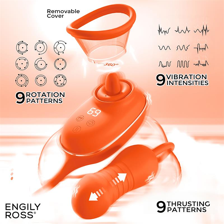 Lizer Pro Estimulador com Língua Oscilante, Bomba de Vácuo e Ovo com Cima e Baixo 6