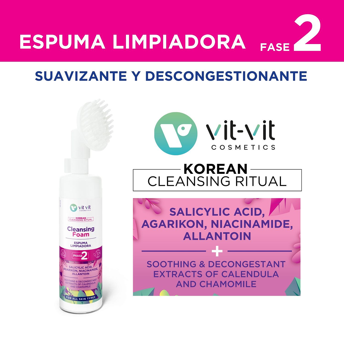 ESPUMA DE LIMPEZA KOREAN BEAUTY NOURISHING AND CLEANSER BALM VIT VIT COSMETICS 150ML 2