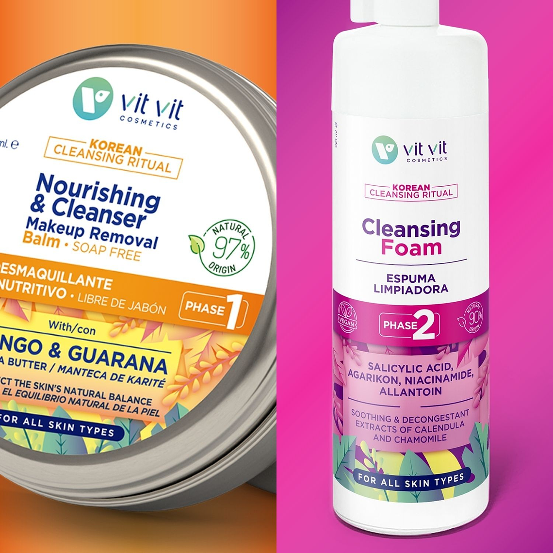 ESPUMA DE LIMPEZA KOREAN BEAUTY NOURISHING AND CLEANSER BALM VIT VIT COSMETICS 150ML 5