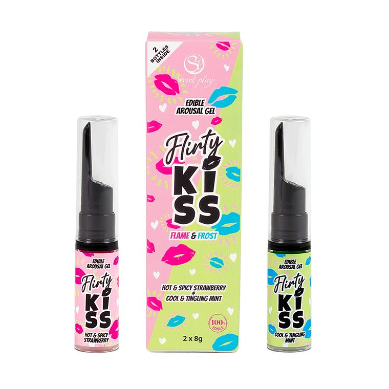 SECRET PLAY Flirty Kiss Gel para Sexo Oral Morango e Menta 2x8g 3