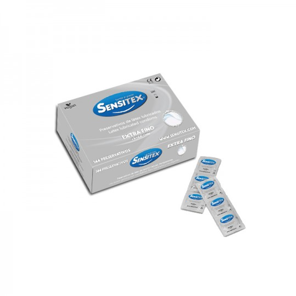 PRESERVATIVOS NATURAIS EXTRA FINOS 144 UNIDADES SENSITEX 1