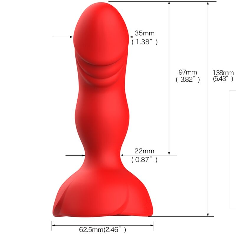 EXTREME A BLOOM PINK VIBRADOR E PLUG ANAL COM CONTROLE REMOTO VERMELHO 4
