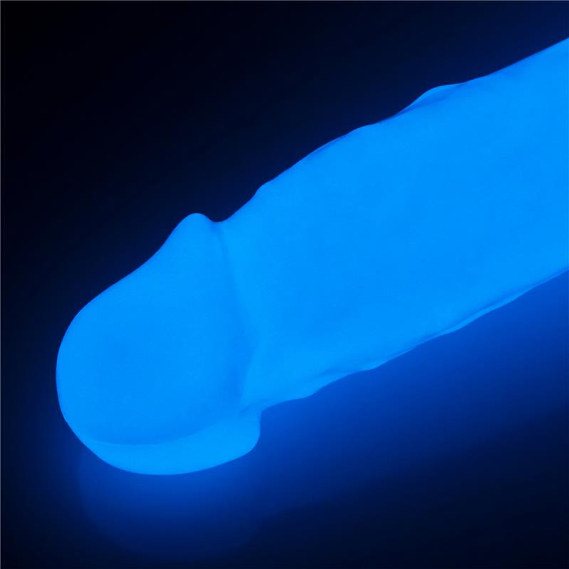 Dildo 21,5 cm com luz azul luminosa 3