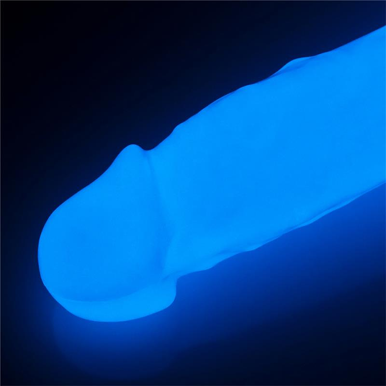 Dildo 21,5 cm com luz azul luminosa 3
