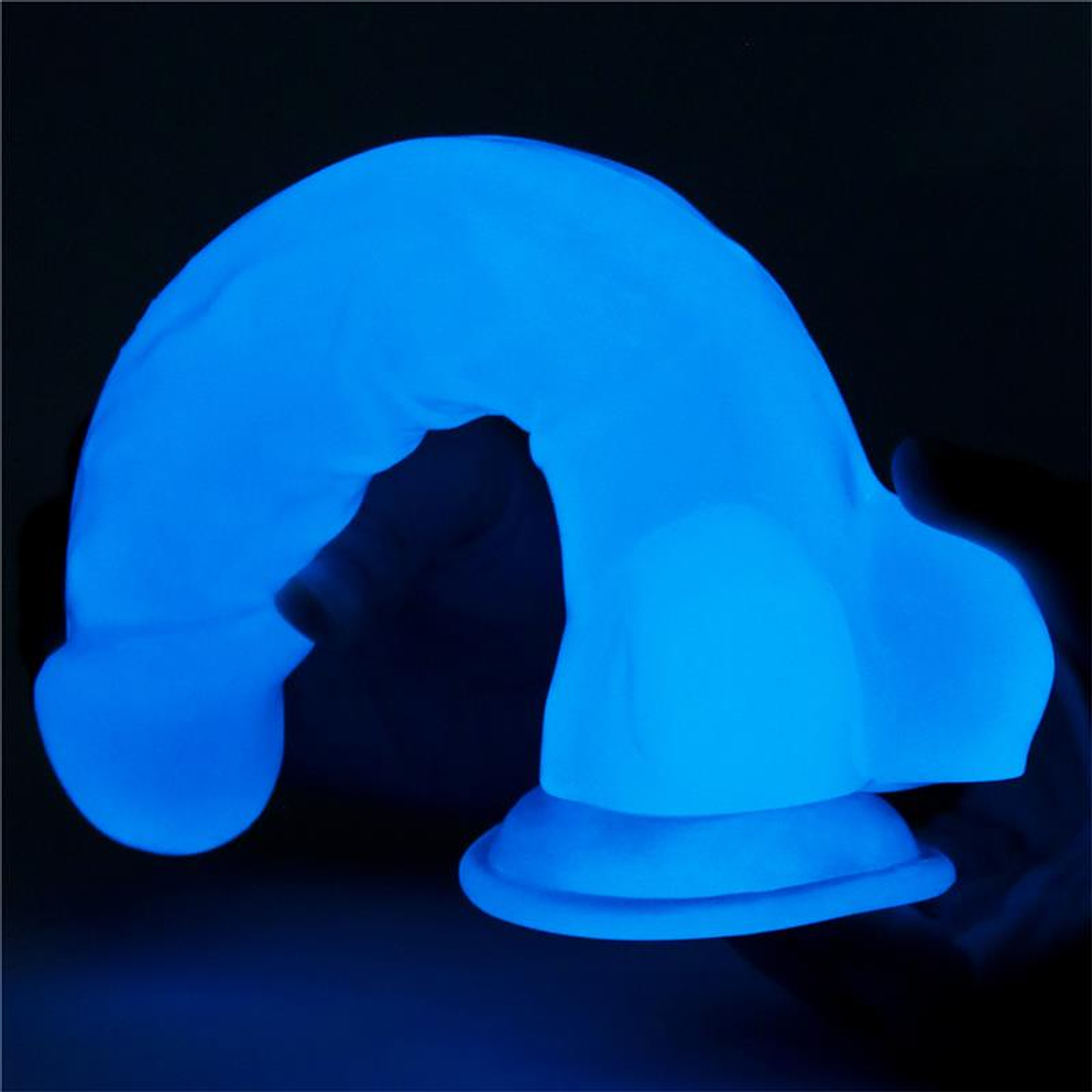Dildo 21,5 cm com luz azul luminosa 6