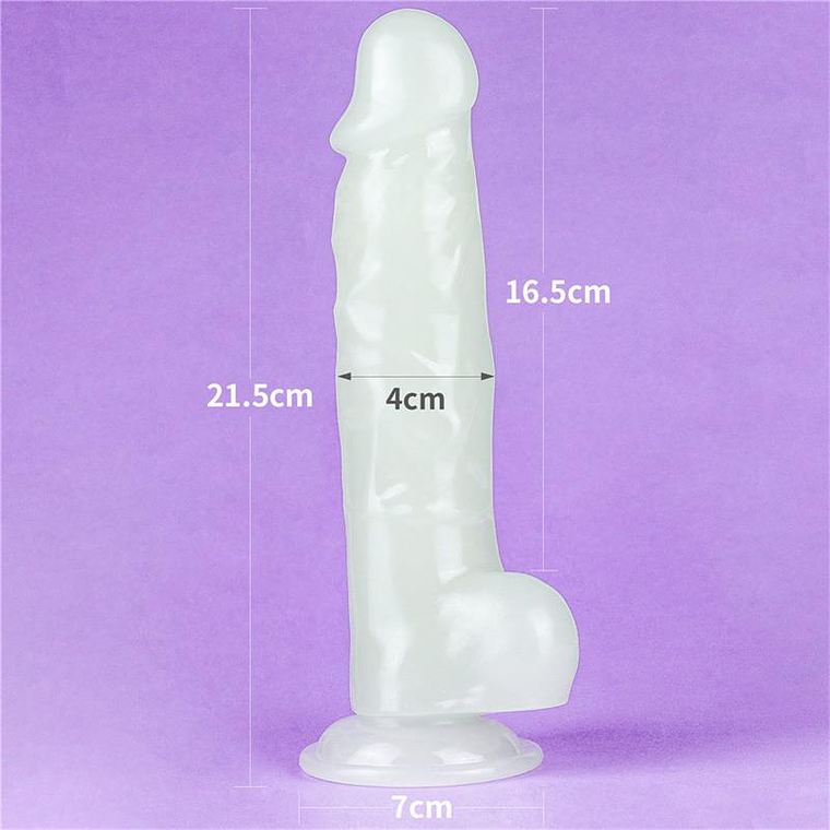 Dildo 21,5 cm com luz azul luminosa 9