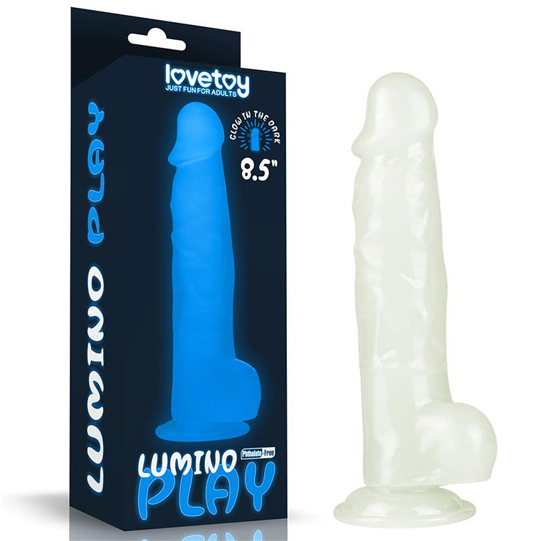Dildo 21,5 cm com luz azul luminosa 11