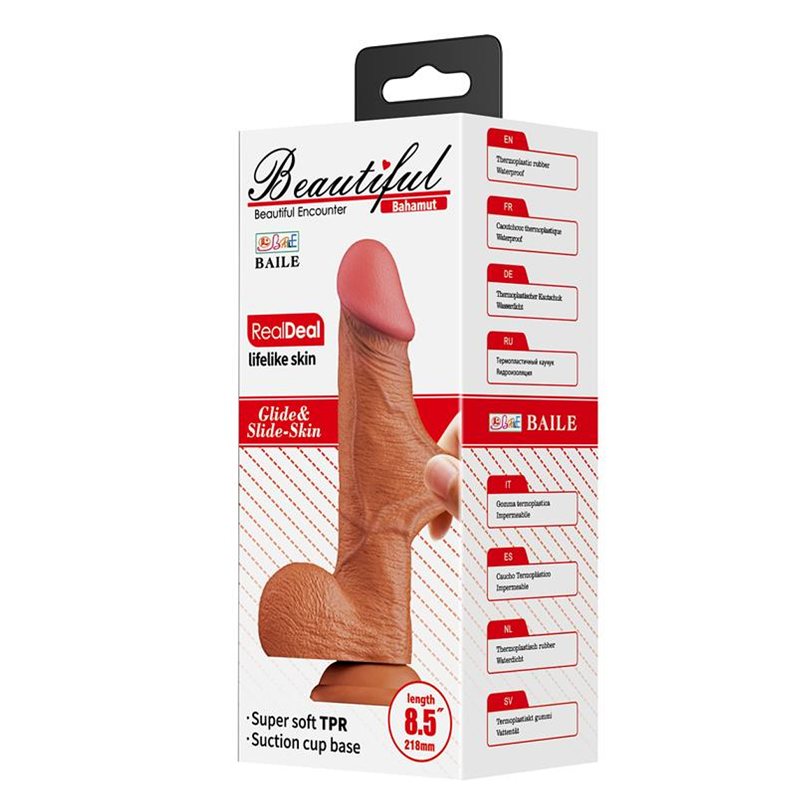 Bahamut Dildo Realista com Pele Deslizante 8,5