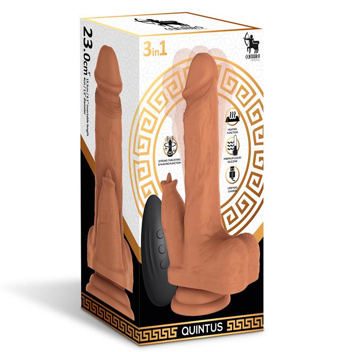 CENTAURO Quintus Dildo com vibração, impulso e movimento ondulatório de 360º 9