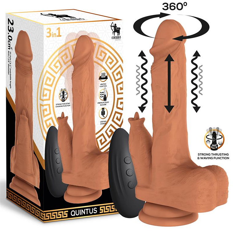 CENTAURO Quintus Dildo com vibração, impulso e movimento ondulatório de 360º 9