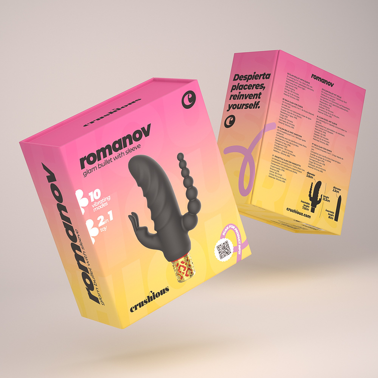 ROMANOV VIBRADOR CLÁSSICO COM MANGA DE SILICONE AMOVÍVEL 9