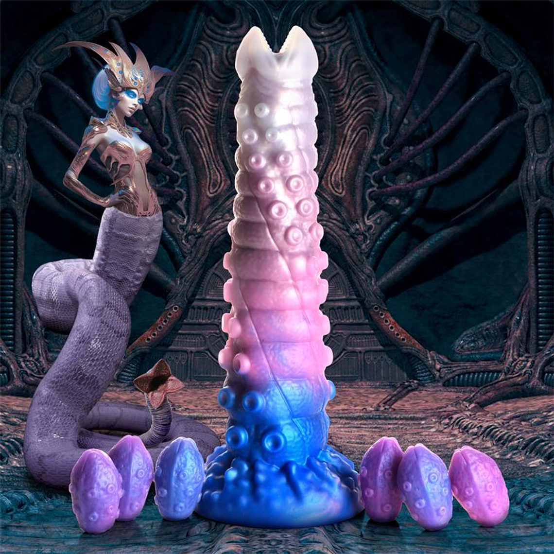 CREATURE COCKS Tenta-Queen Dildo Ovipositor com 6 Ovos 15