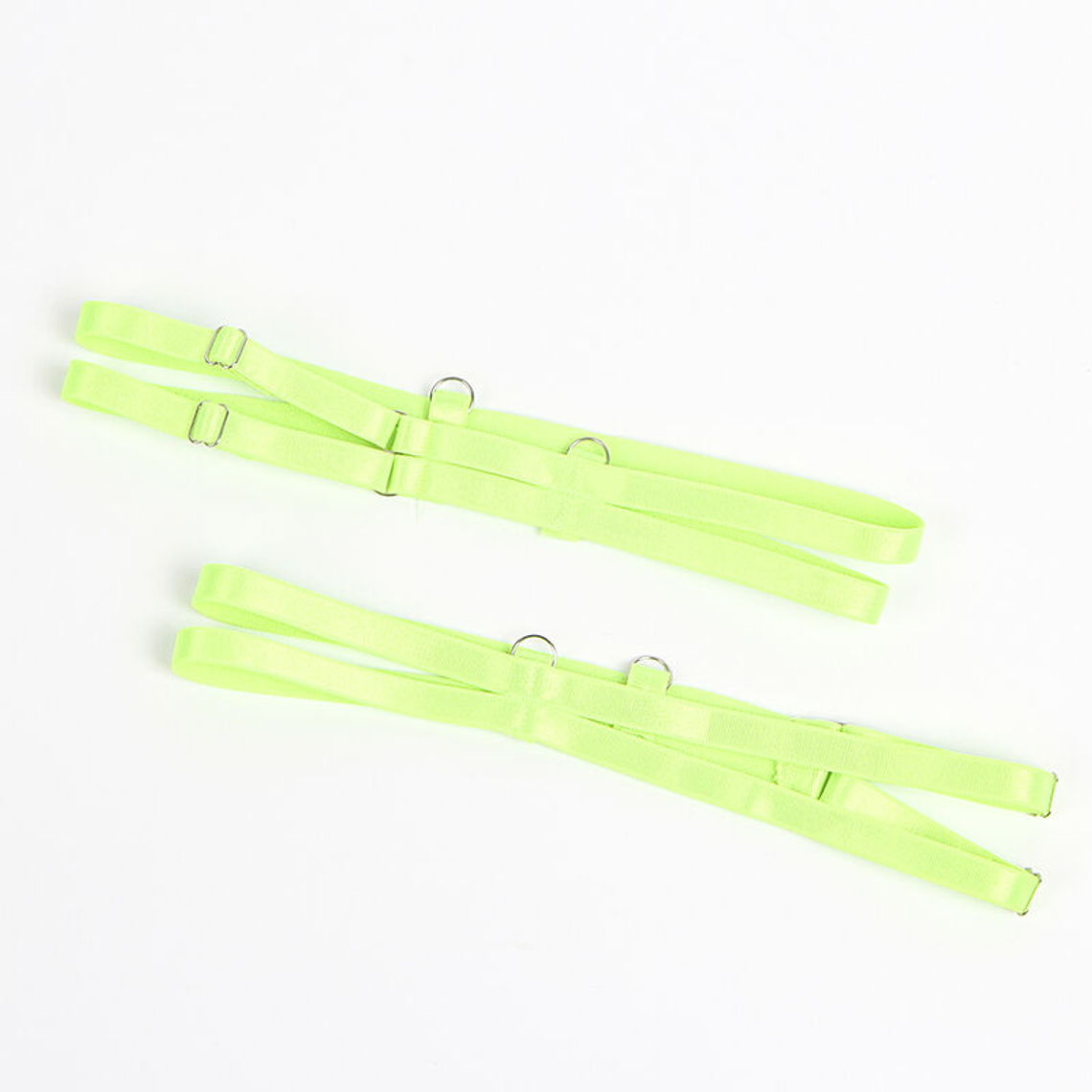 CONJUNTO DE SUTIÃ E LIGA DE RENDA VERDE E AZUL 14