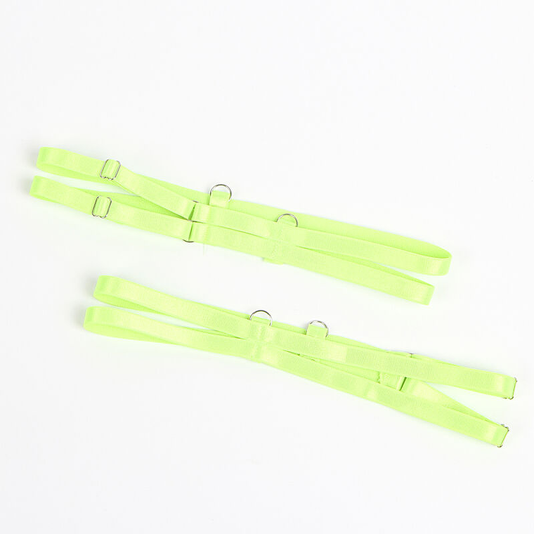 CONJUNTO DE SUTIÃ E LIGA DE RENDA VERDE E AZUL 14