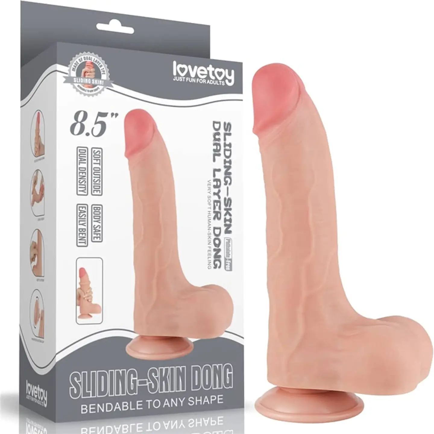 Consolador Realista Lovetoy Slinding-Skin 8.5 1