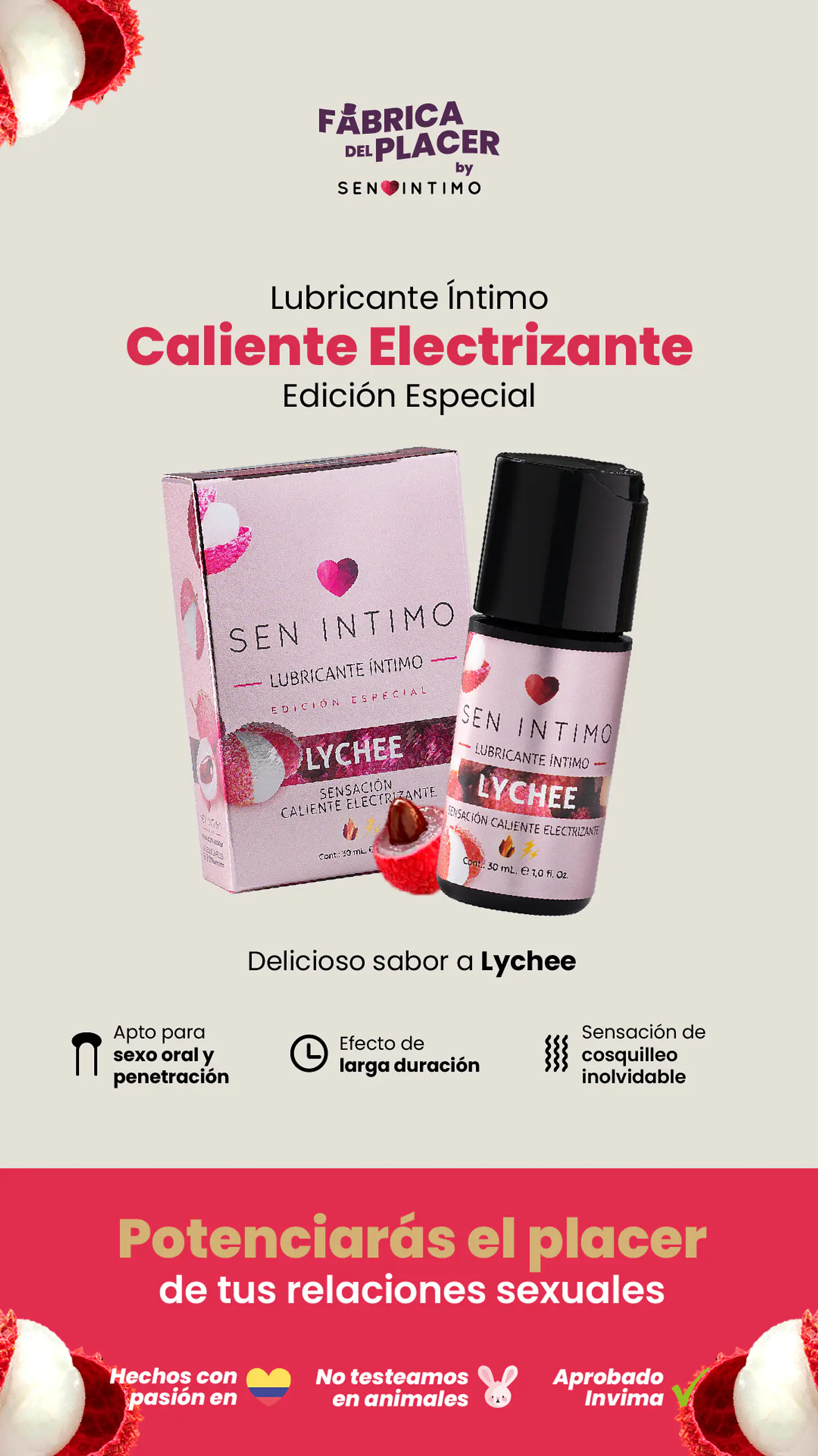 Lubricante Estimulante /Electrizante Caliente Lychee  5