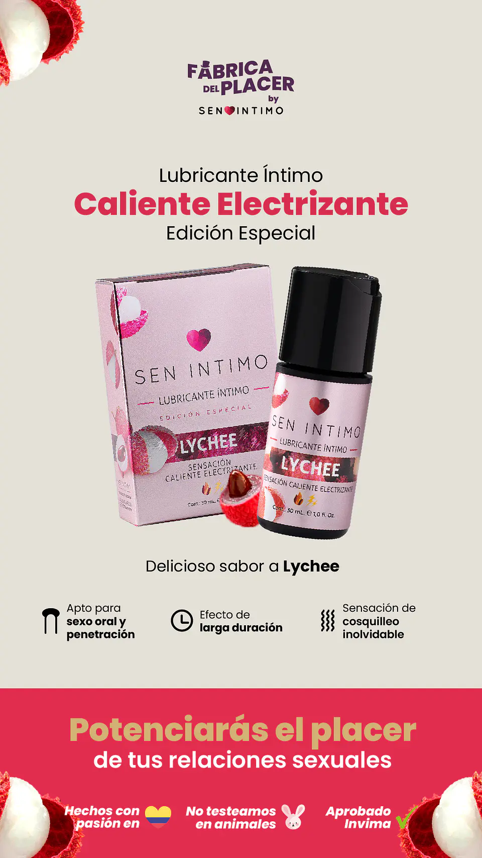 Lubricante Estimulante /Electrizante Caliente Lychee  5