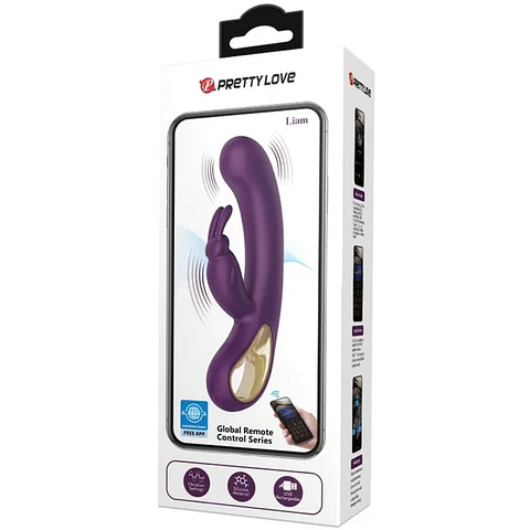VIBRADOR DOBLE ESTIMULACION / BLUETOOTH "LIAM"  PRETTY LOVE