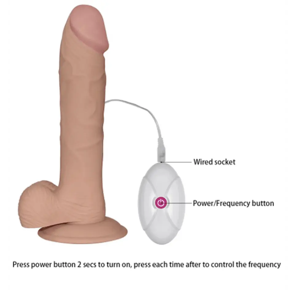 Vibrador The Ultra Soft Dude 9.0 LONG con Sopapo LOVETOY 3