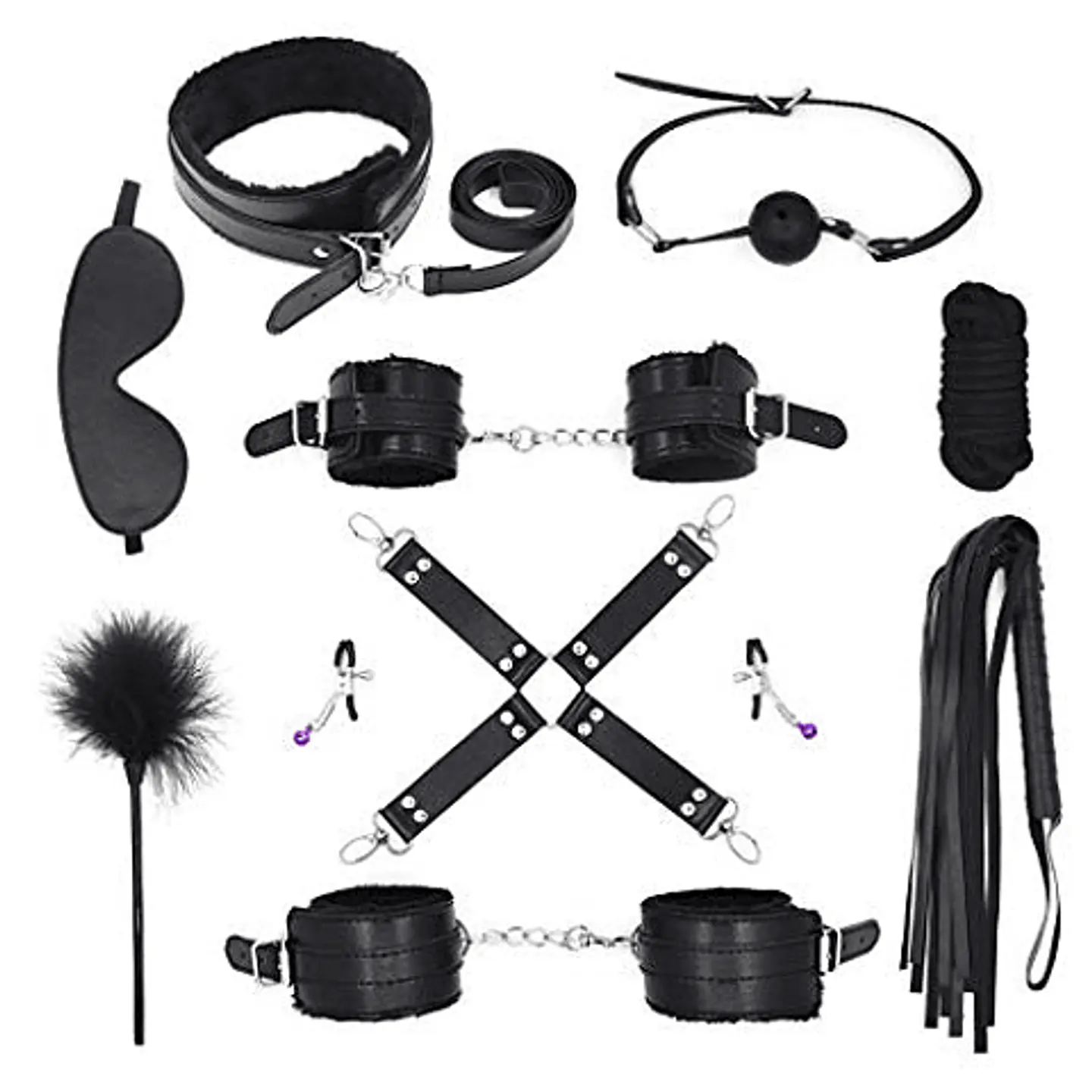 Kit de sumisión bondage BDSM ECOCUERO 10 PIEZAS 1
