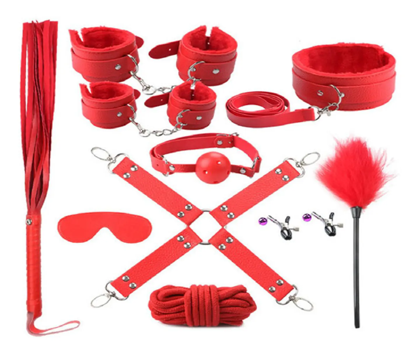 Kit de sumisión bondage BDSM ECOCUERO 10 PIEZAS 2