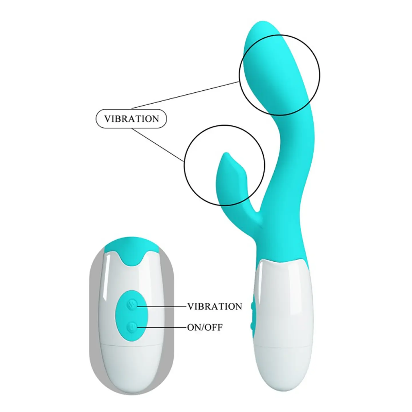 Brighty Vibrador Dual - Turquesa 7