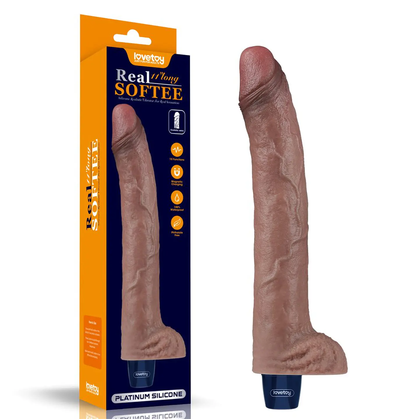 Vibrador Realista Lovetoy con testículos Real Softee USB  1
